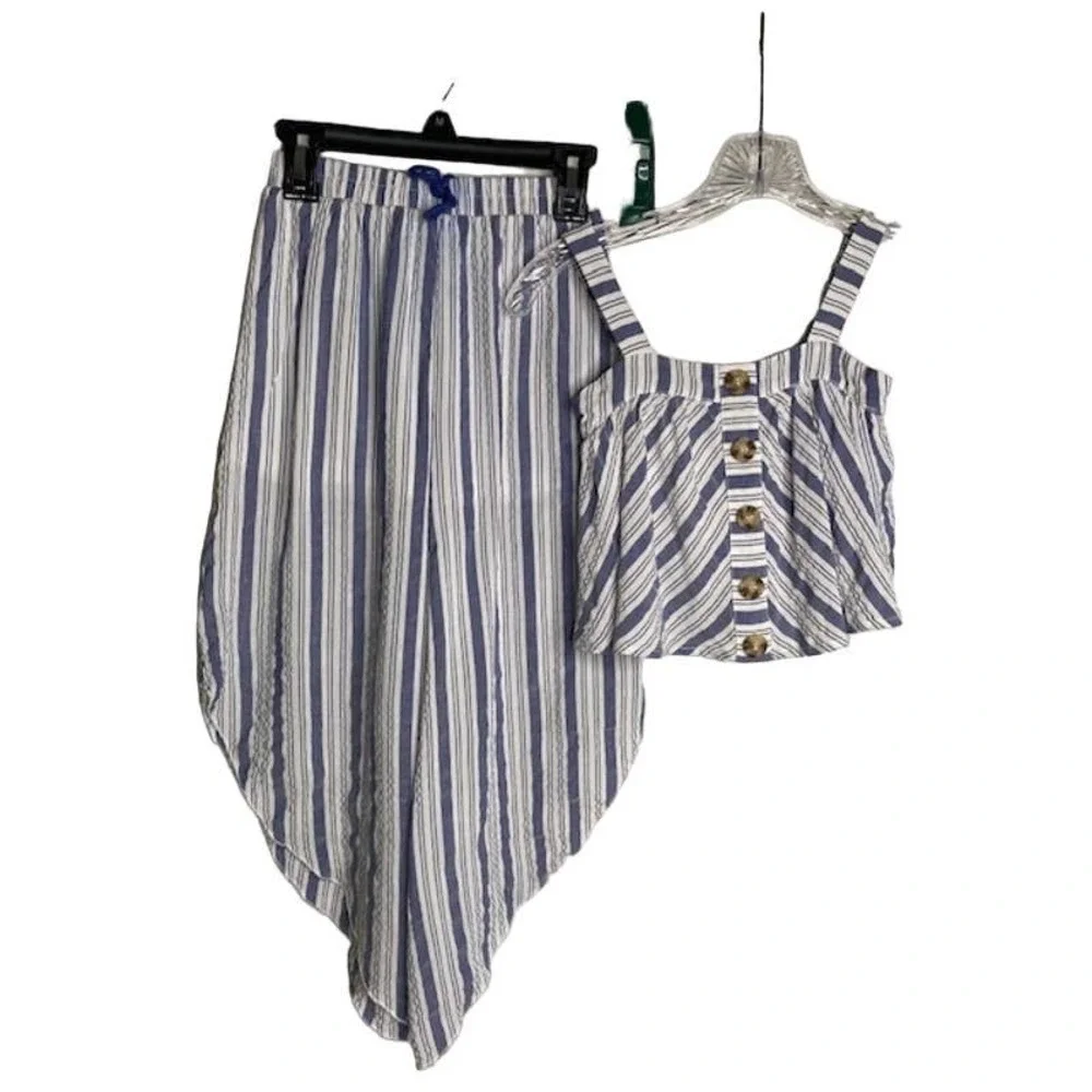 Truly Me by Sara Sara Blue & White Pants‎ & Top Sz 7 Girls